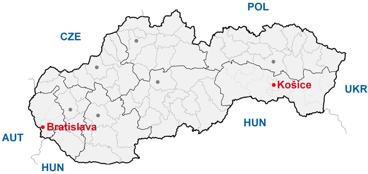 քարտեզ Հանդիպում Սլովակիա
