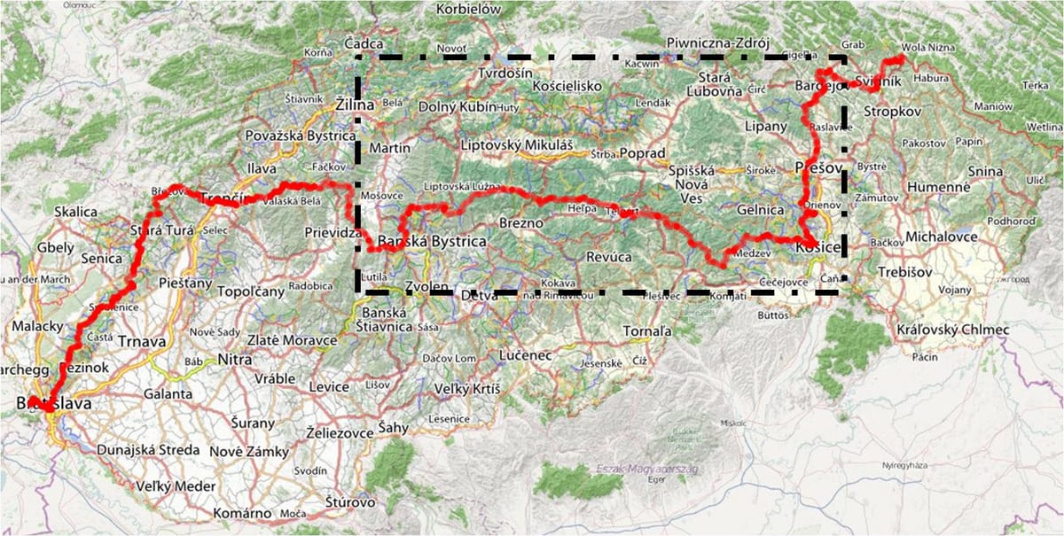 տուրիստական քարտեզի Սլովակիայի