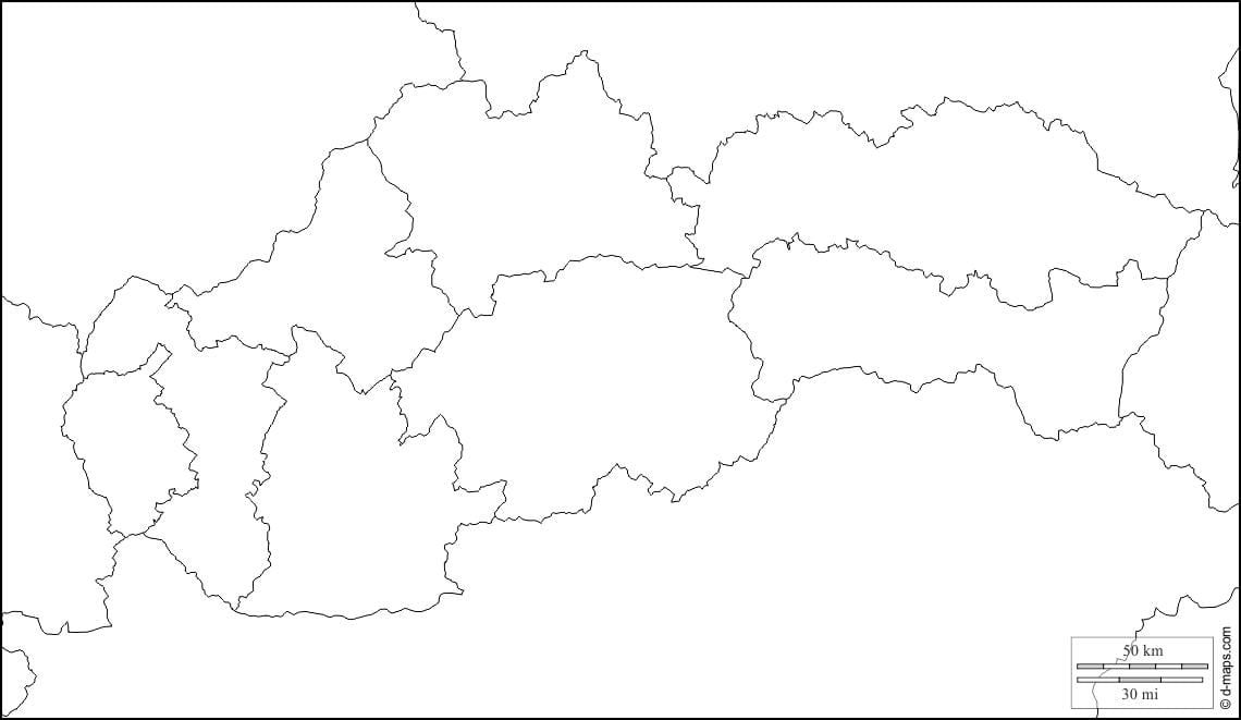 քարտեզ Սլովակիայի դատարկ
