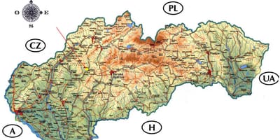 Քարտեզ Սլովակիայի փական