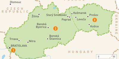 Սլովակիա քարտեզի վրա