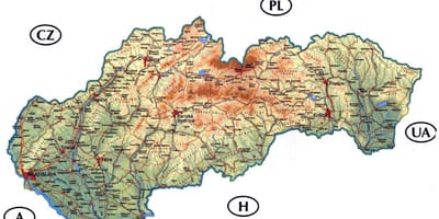 Մանրամասն քարտեզը Սլովակիայի