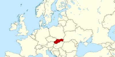 Քարտեզ Սլովակիայի Եվրոպայի քարտեզը