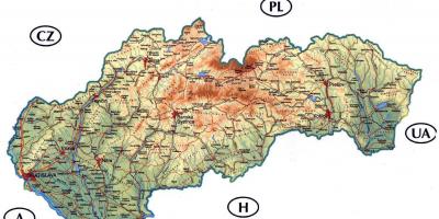 Մանրամասն քարտեզը Սլովակիայի